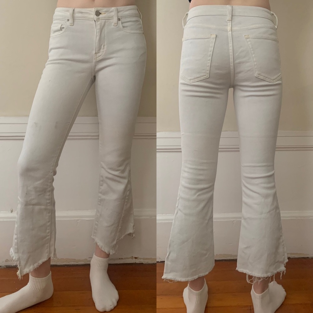 Ética Mid-rise Kick Flare Jeans (white dawn, size 24)